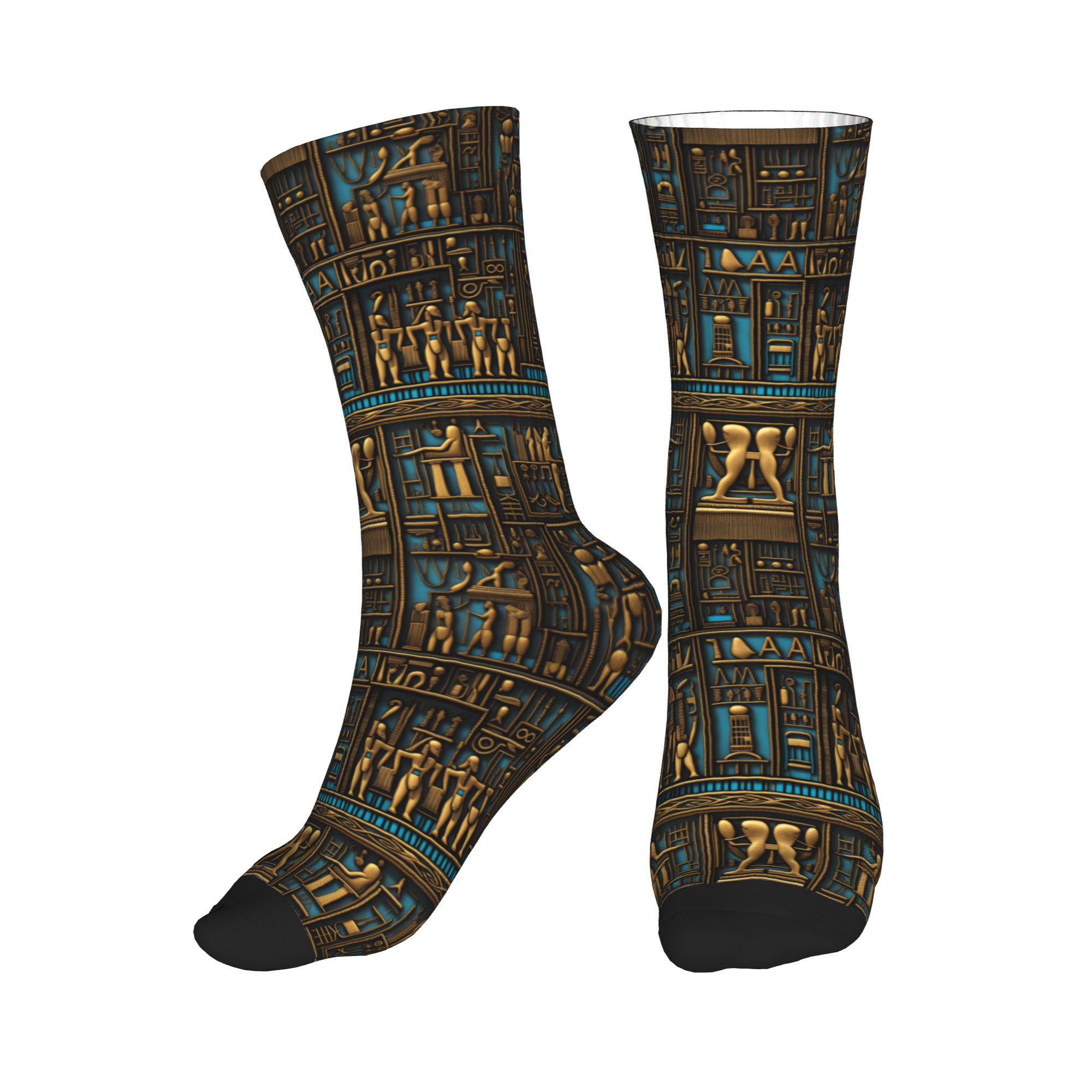 Dress Sock Men - Funny Men's Egyptian Hieroglyphs Art Pattern
