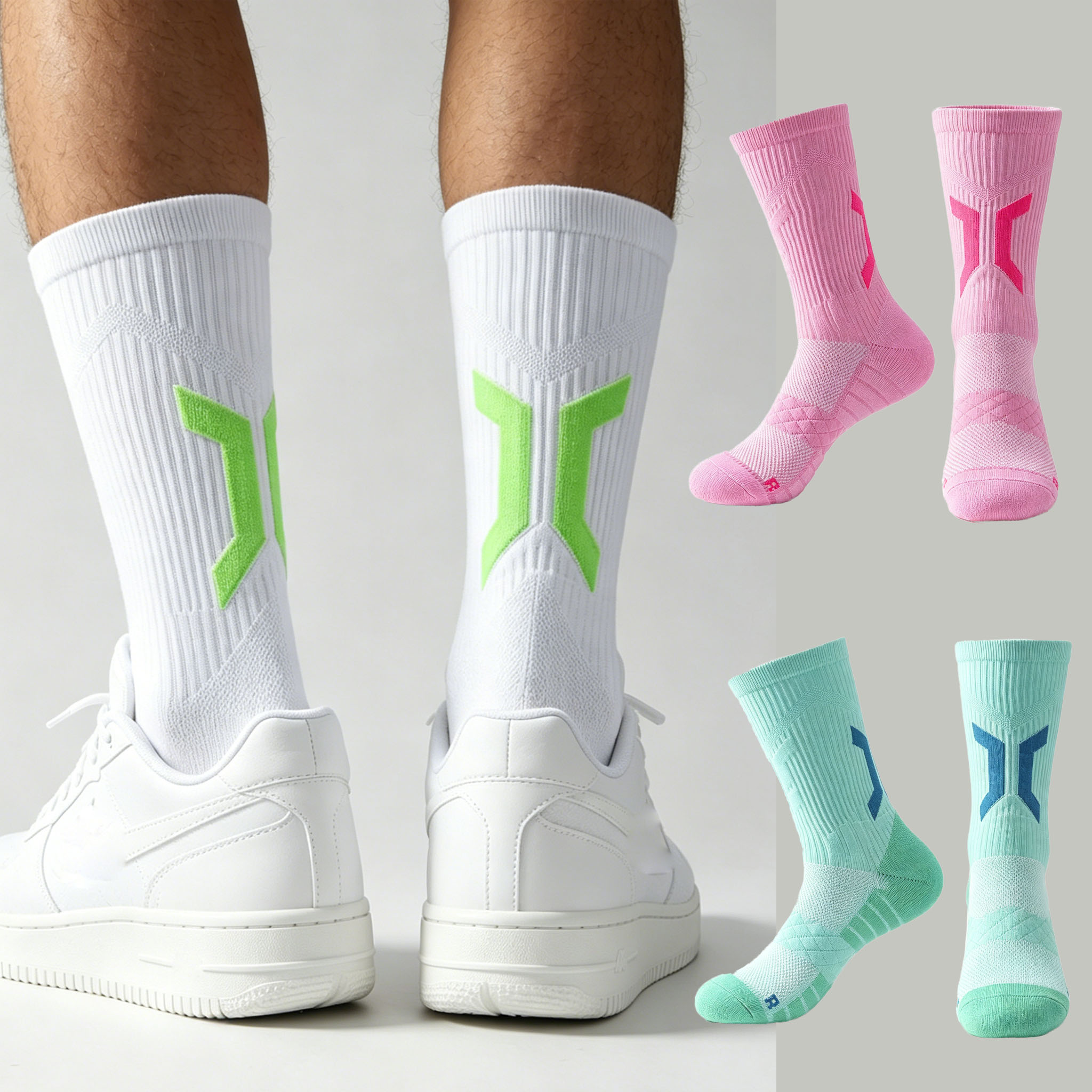 Athletic Sock Cushion - Men's Thick Cushioned Basketball Socks Anti-slip