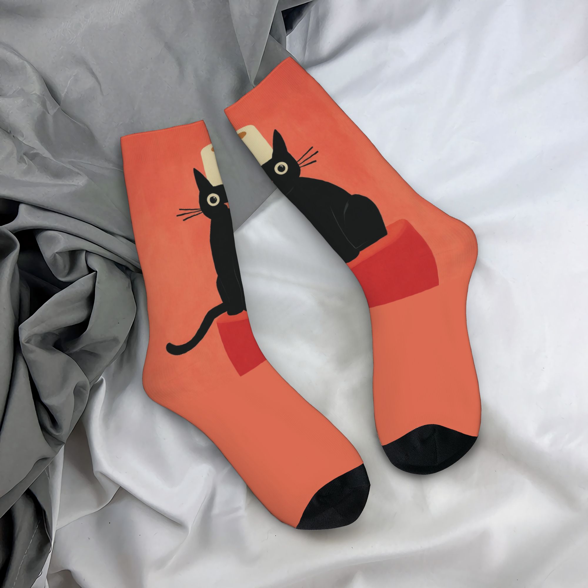 Custom Black Cat with Toilet P - Dress Sock Men review and price