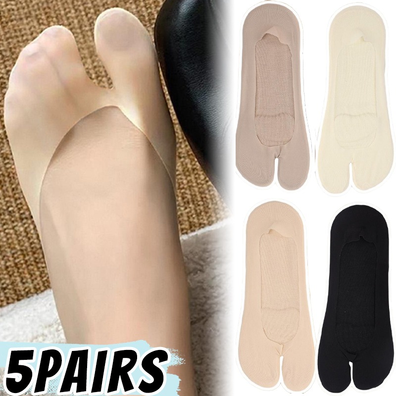 1/5pairs Women Ice Silk Tabi S - Toe Sock Split review and price